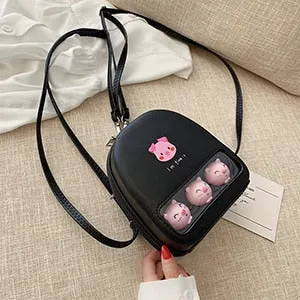Mini PU shoulder bag - chick rabbit pig