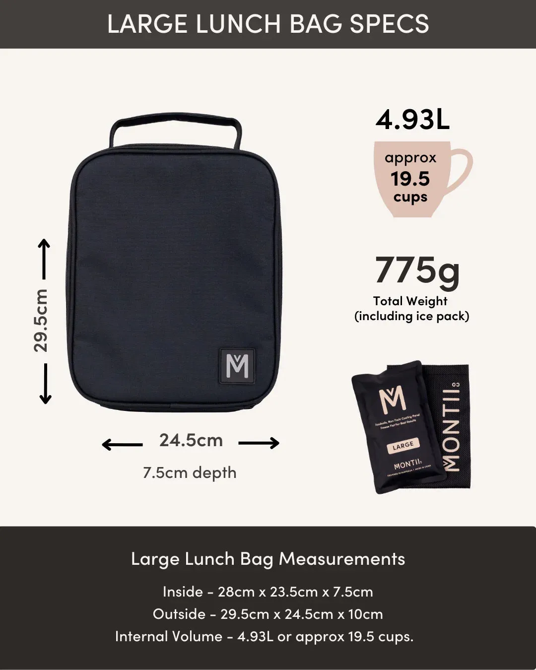 Montiico Large Insulated Lunch Bag - Arcade