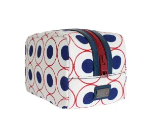 Multicolor denim toiletry bag