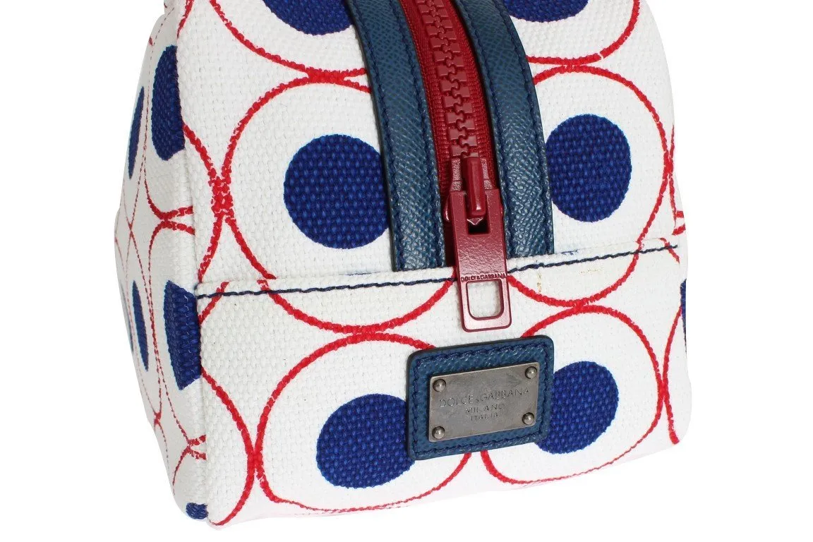 Multicolor denim toiletry bag