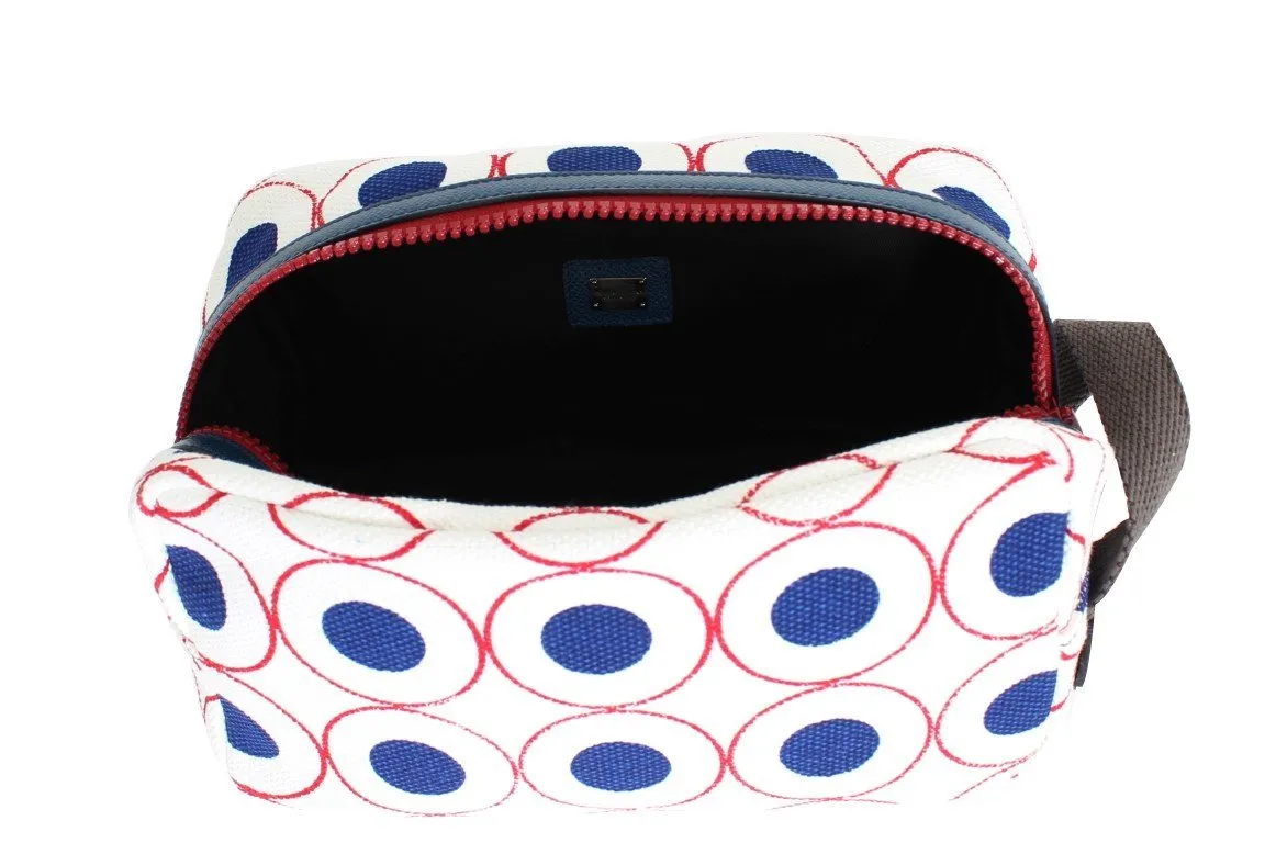 Multicolor denim toiletry bag