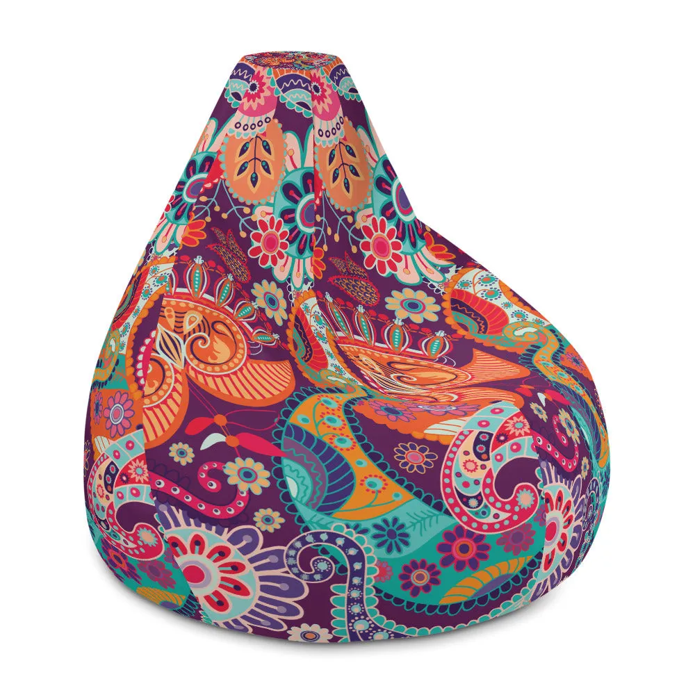 Multicolor Floral Tribe - Sustainably Made Bean Bag Chair Cover