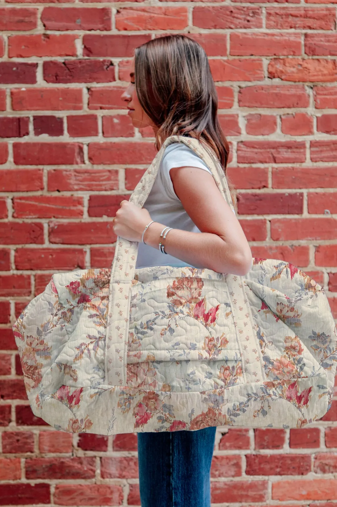 Natalie Floral Pink Duffle Bag