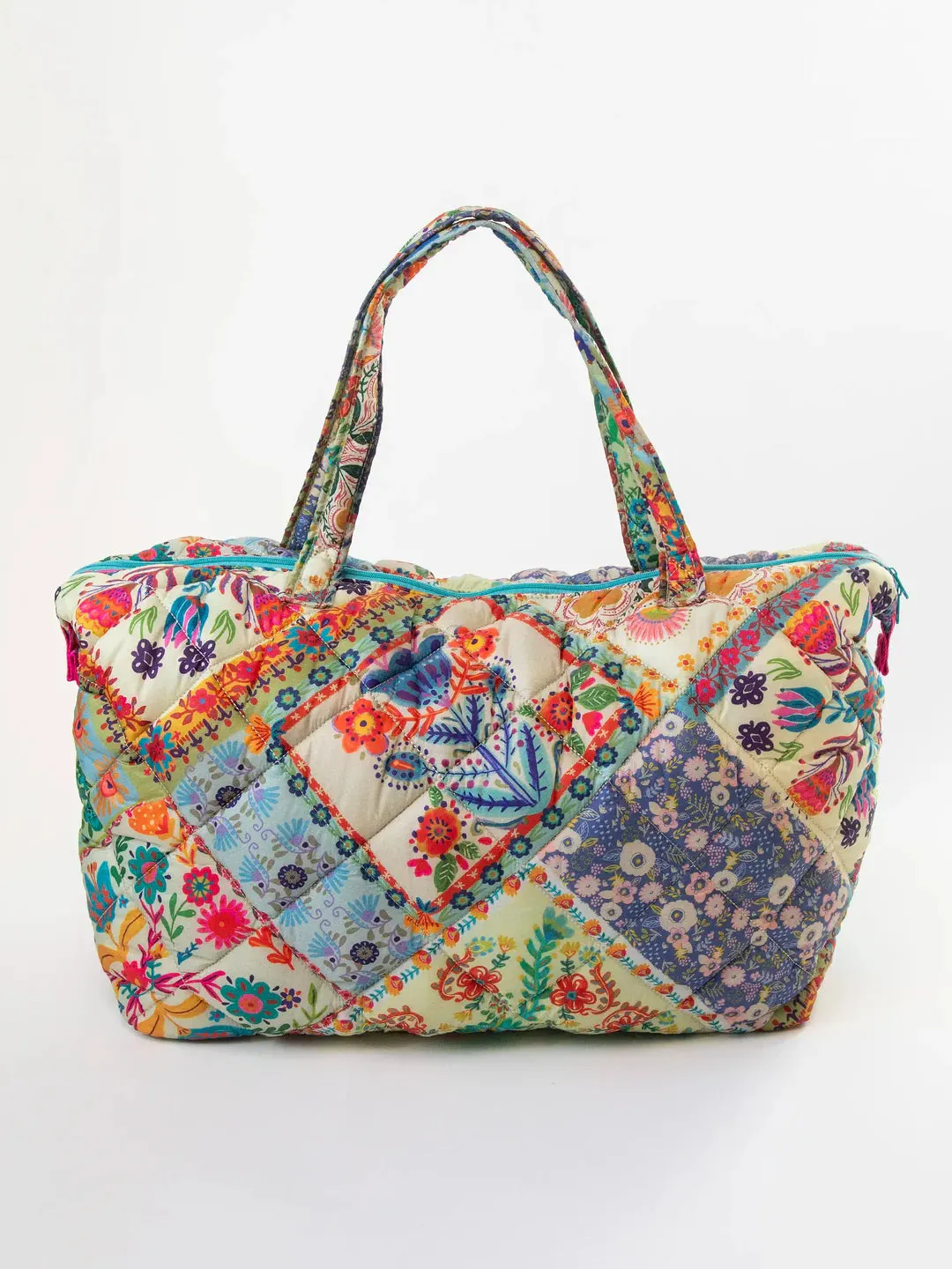 Natural Life Puffy Weekender Bag-Mandala Patchwork Cream