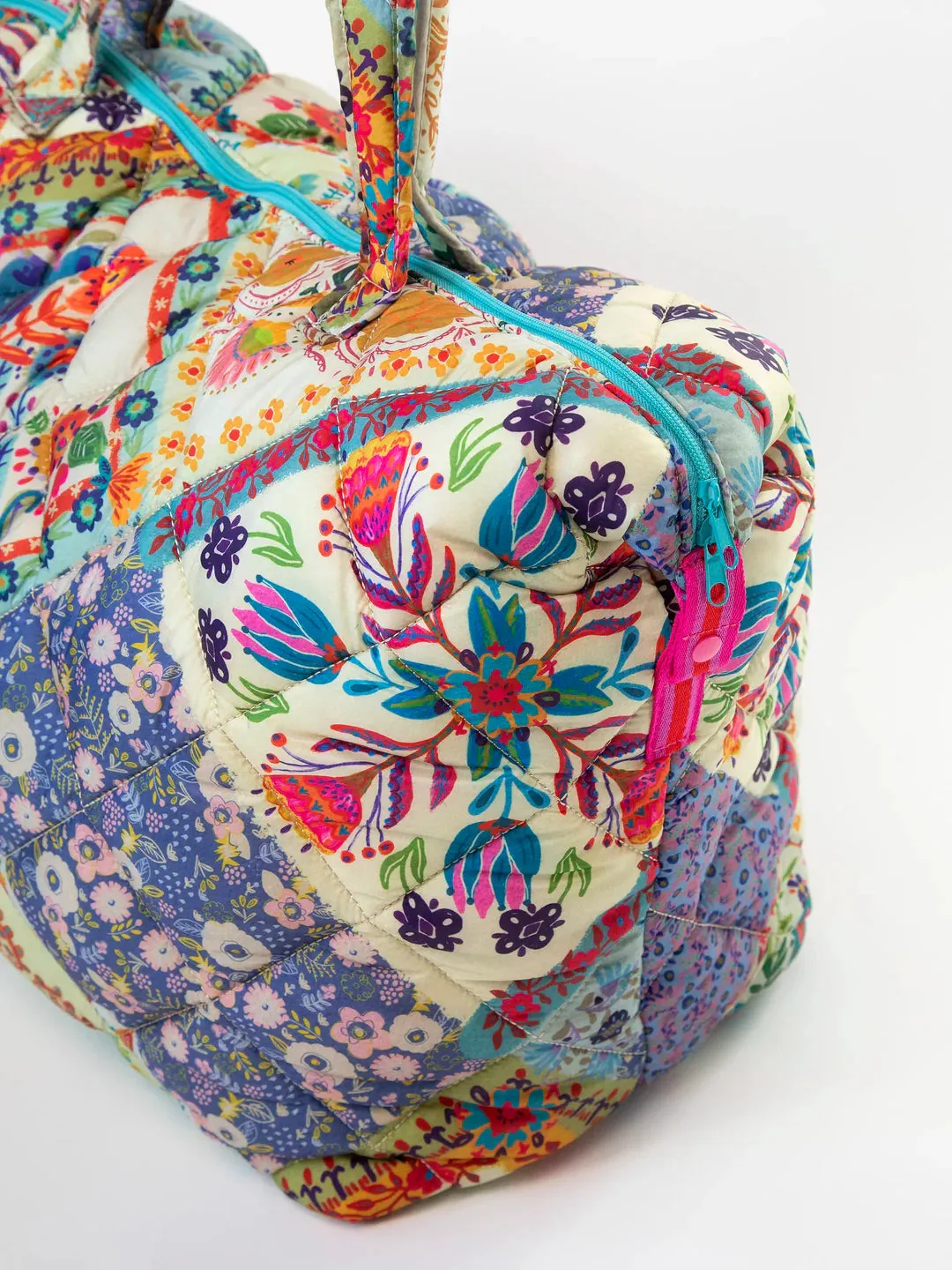 Natural Life Puffy Weekender Bag-Mandala Patchwork Cream
