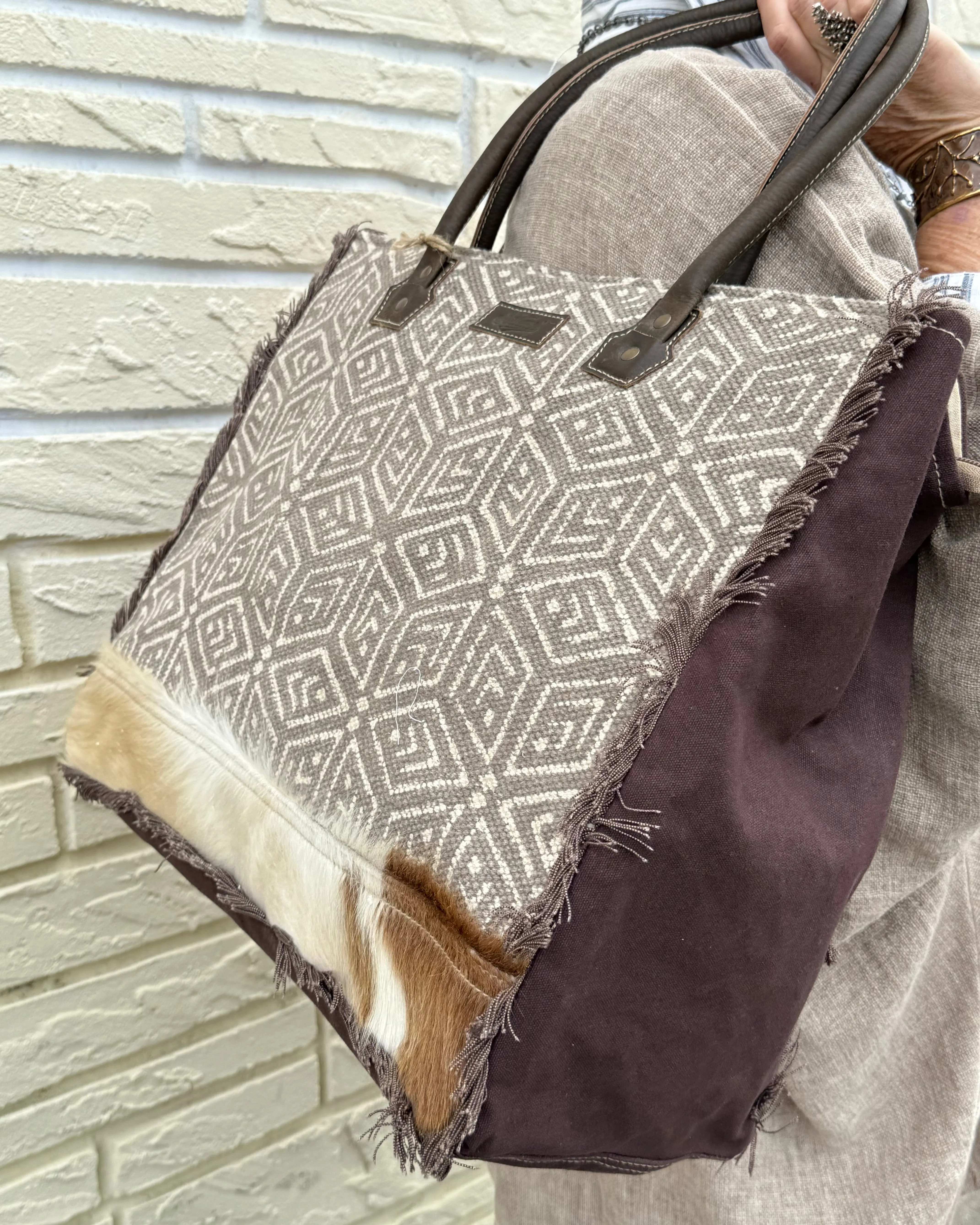 Nomad Woven & Hide Tote