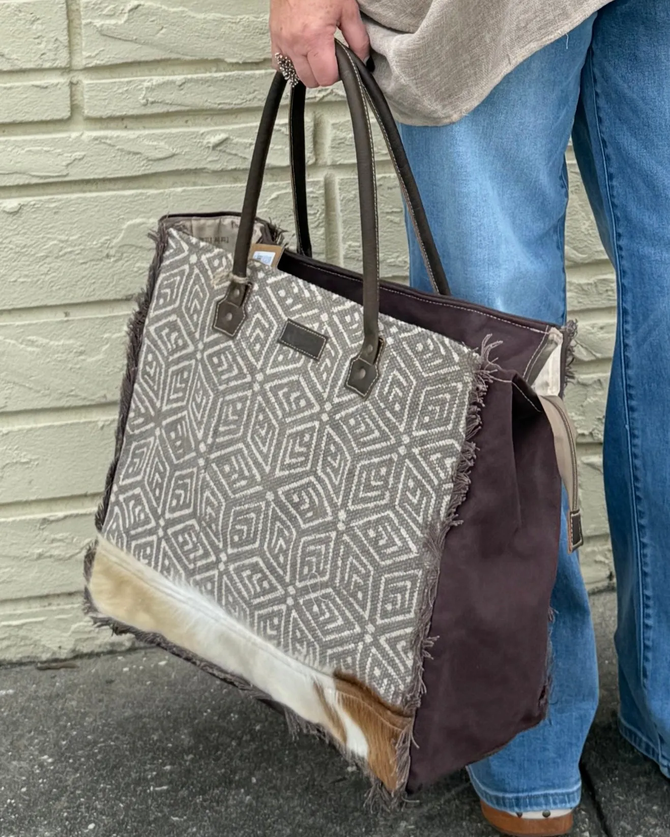 Nomad Woven & Hide Tote