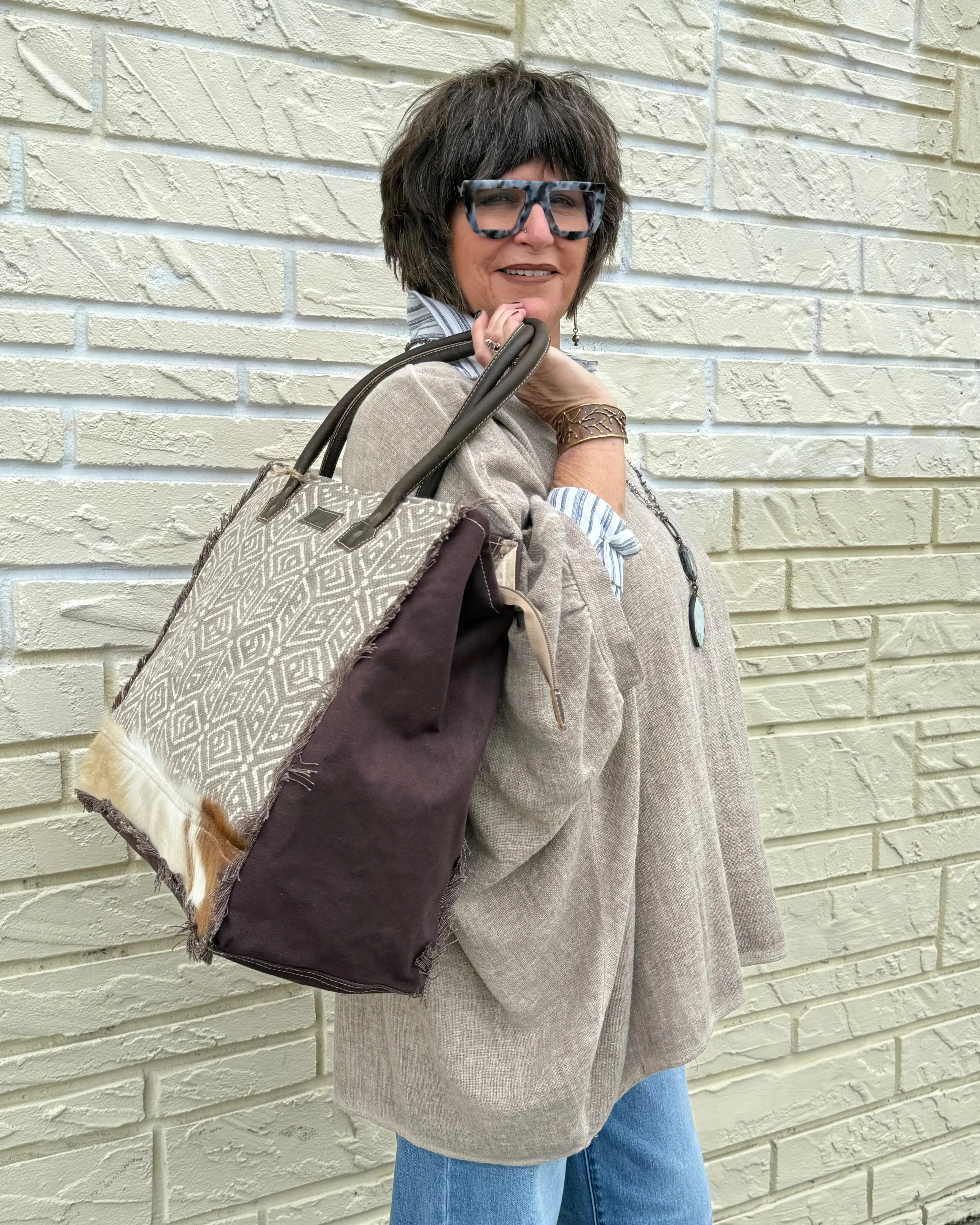 Nomad Woven & Hide Tote