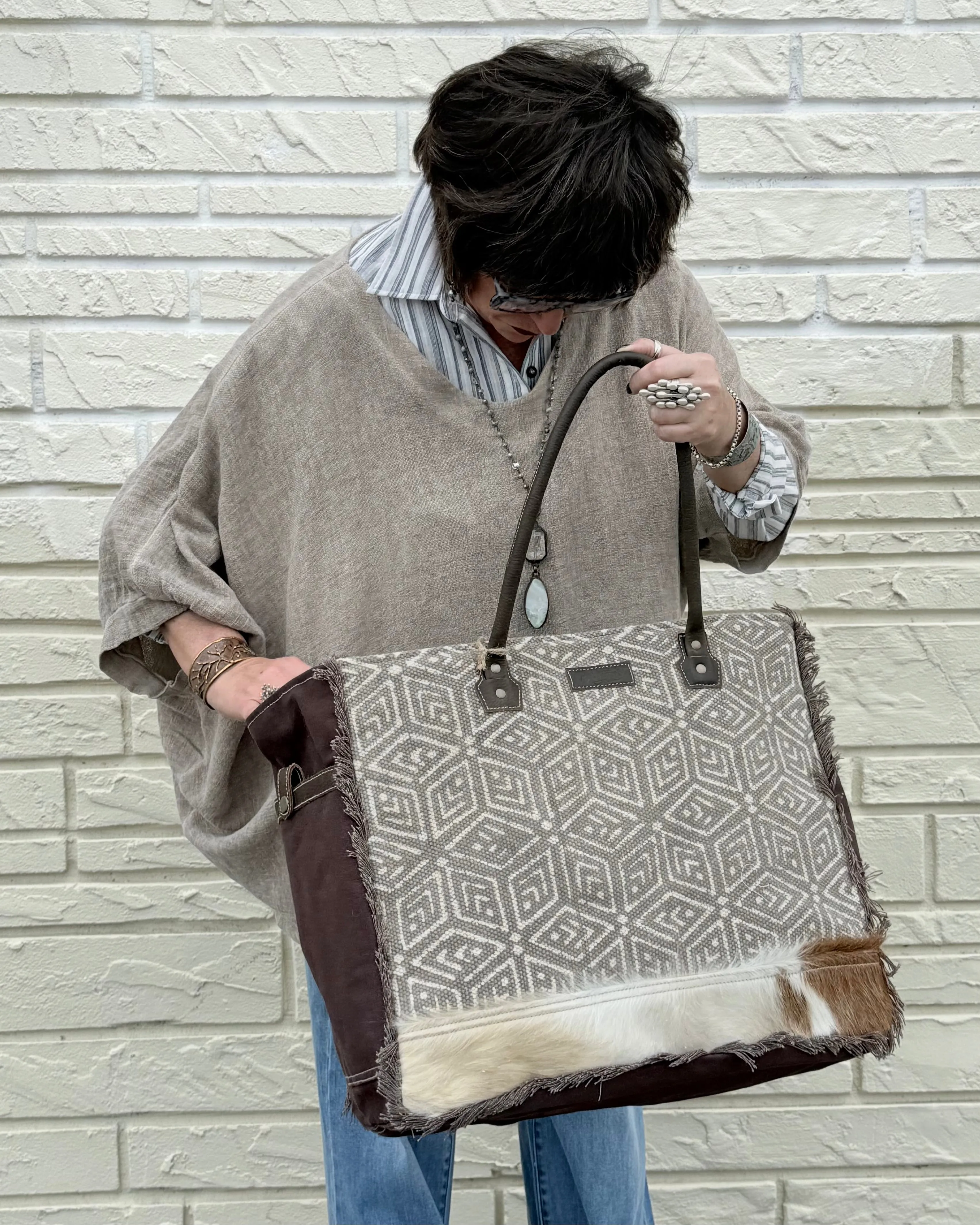 Nomad Woven & Hide Tote