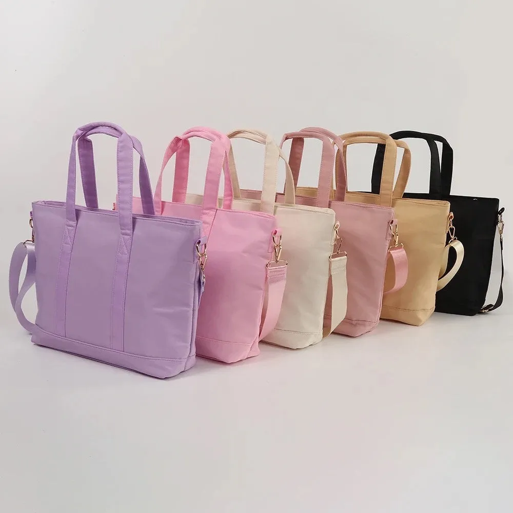 Nylon Tote Bags, Summer Travel Bags, Nylon Weekender Bag with Chenille Patches