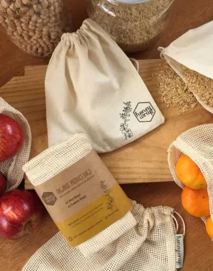 Organic Produce Bags - Set of Five - By Honeywrap