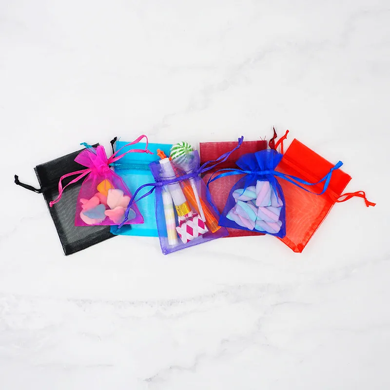 ORGANZA MINI 10CM X 7.5CM HOT PINK 7PC