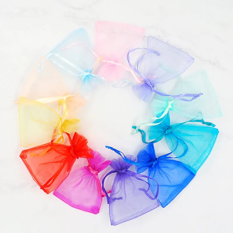 ORGANZA MINI 10CM X 7.5CM HOT PINK 7PC