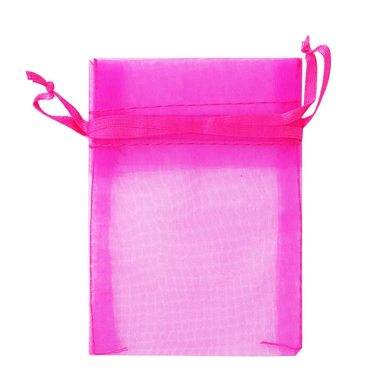ORGANZA MINI 10CM X 7.5CM HOT PINK 7PC