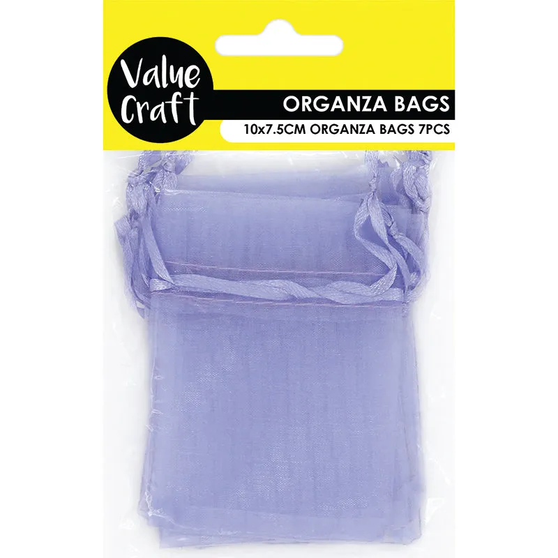 ORGANZA MINI 10CM X 7.5CM LAVENDER 7PC