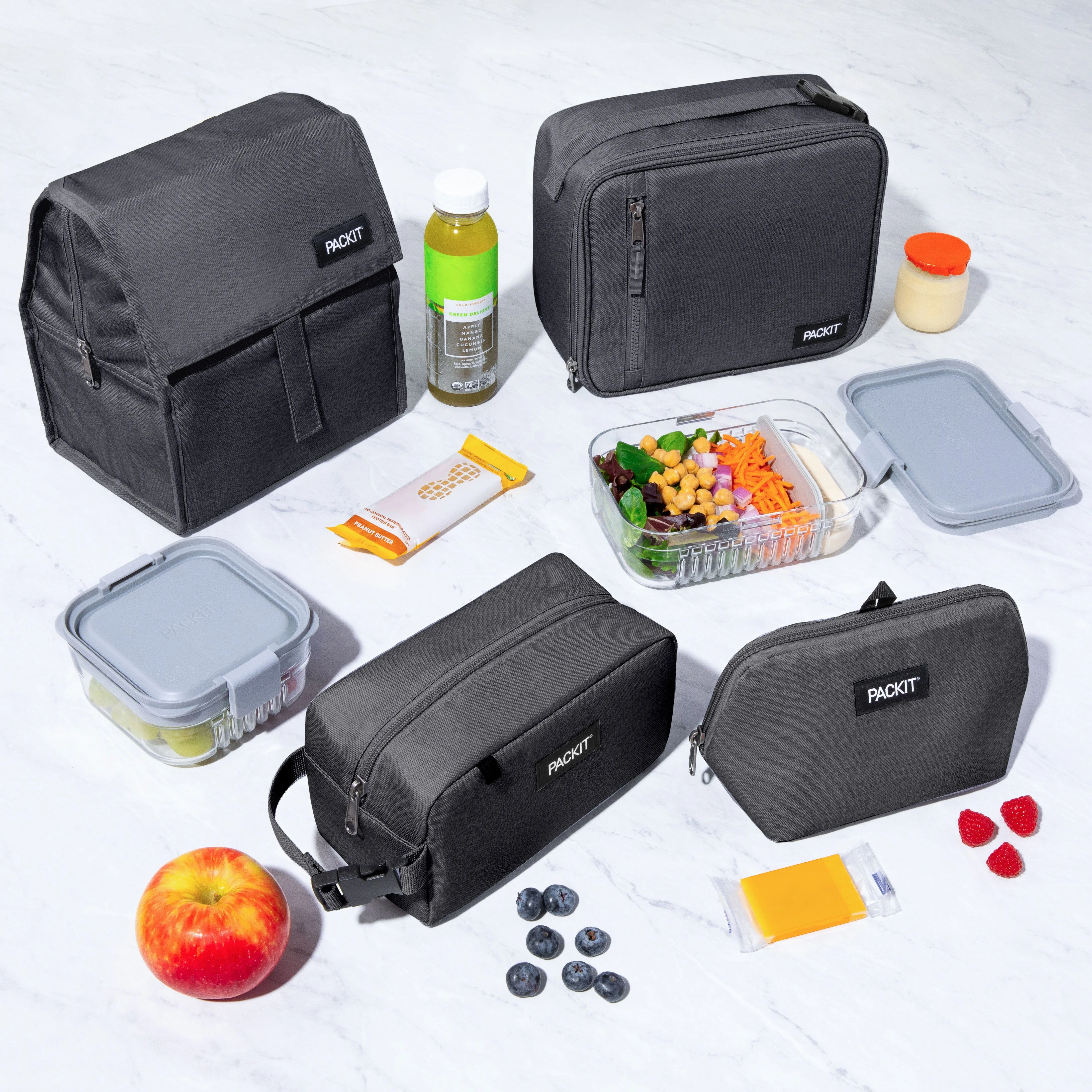PackIt Freezable Snack Box Bag - City Charcoal
