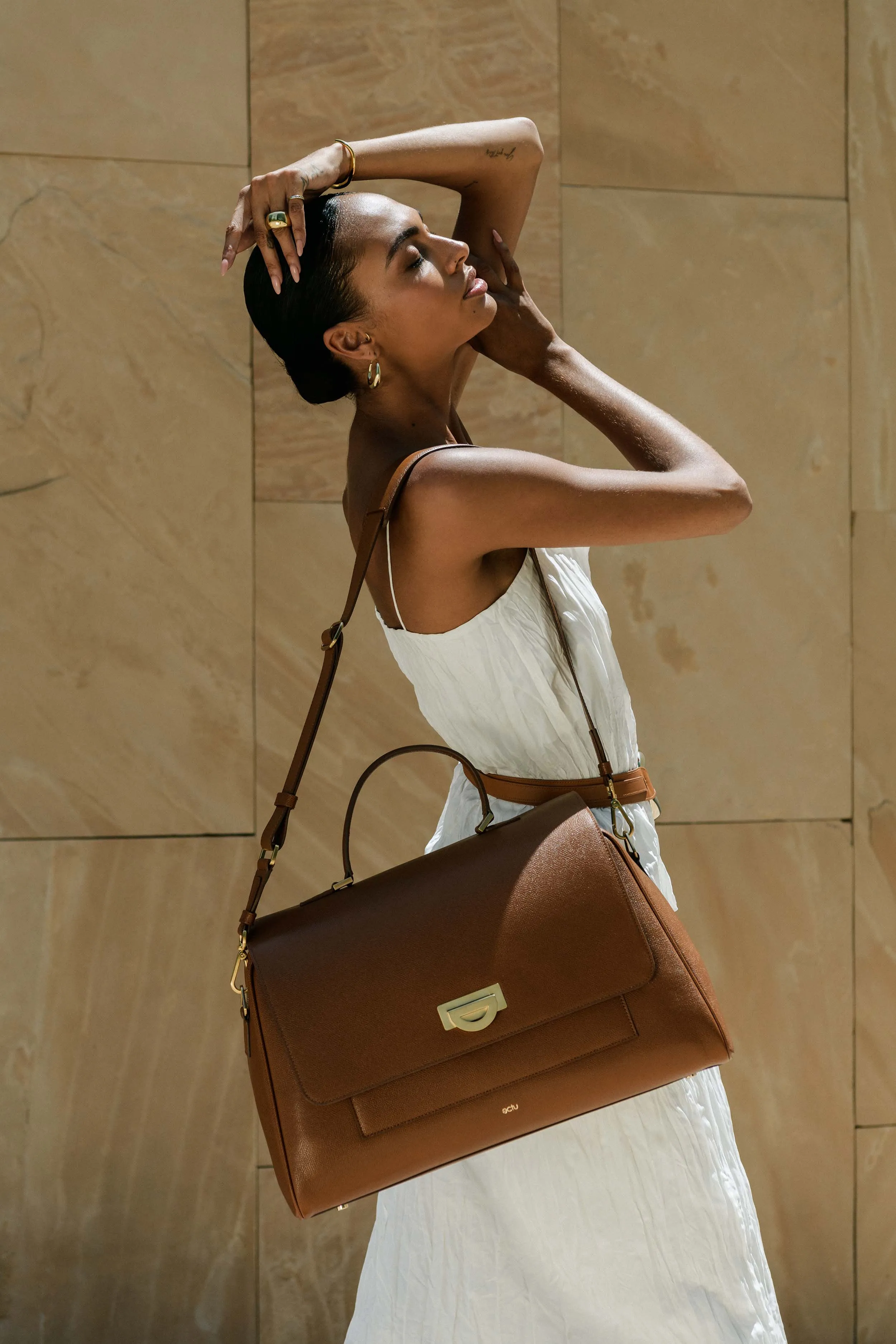 Palermo Italian Leather Weekender in Acorn