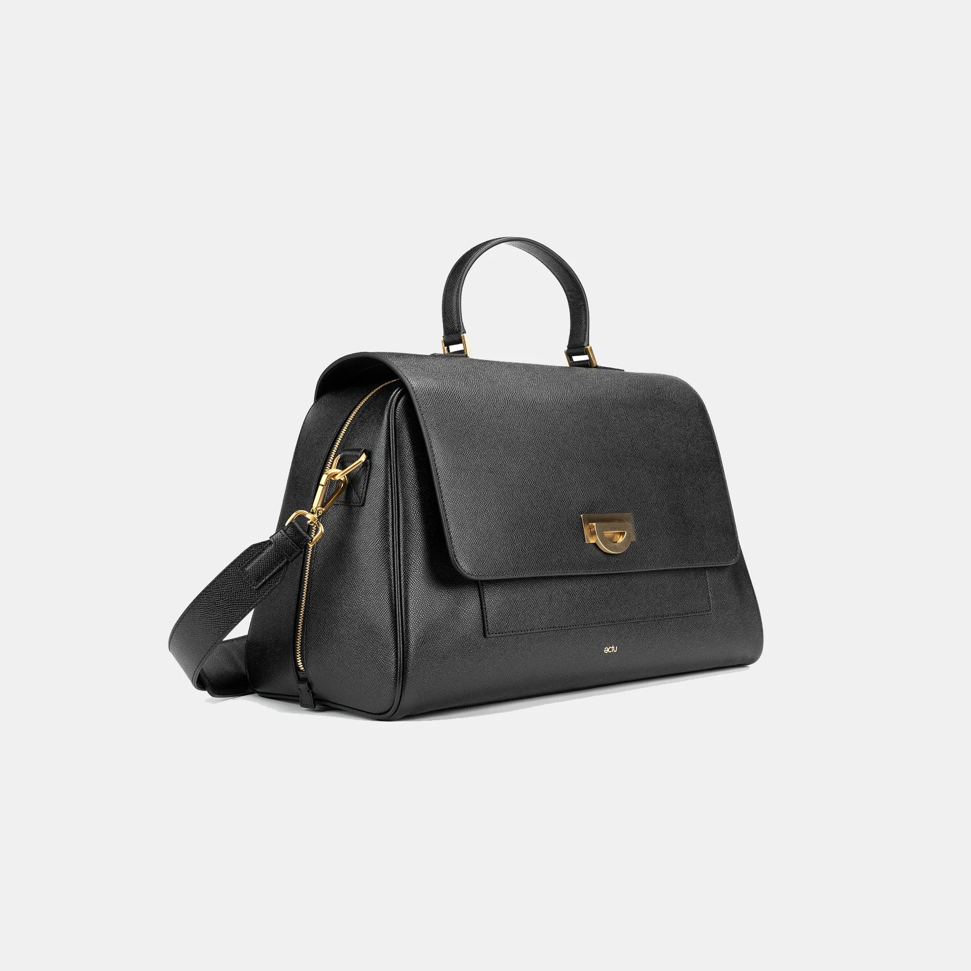 Palermo Italian Leather Weekender in Black