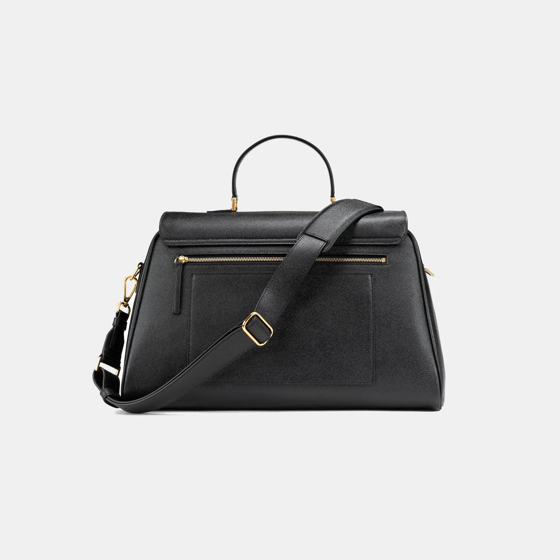 Palermo Italian Leather Weekender in Black
