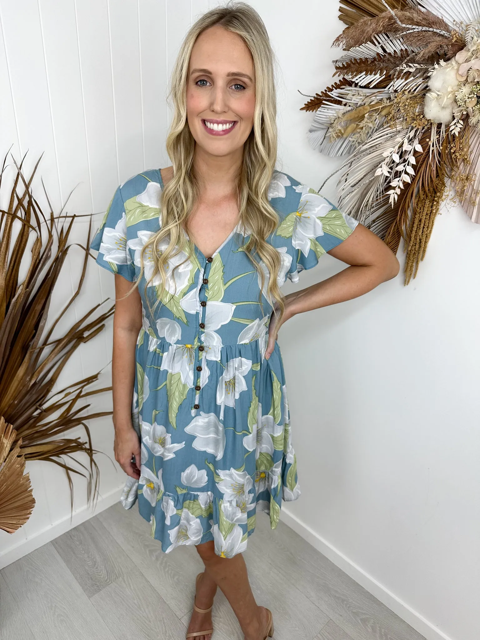 Palmer Dress- Blue/floral