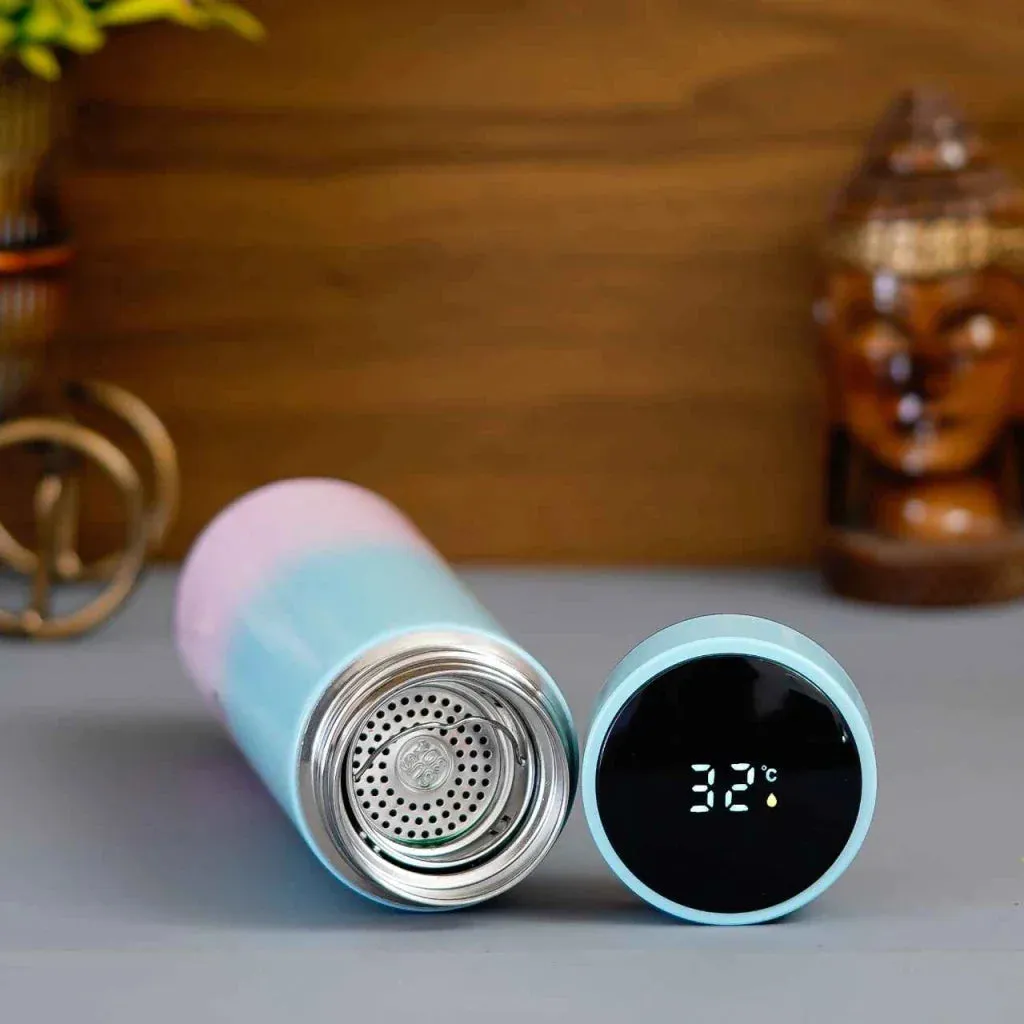 Personalised Pastel Temperature Display Bottle & All in One Men's Combo (4 pcs) - Royal Blue