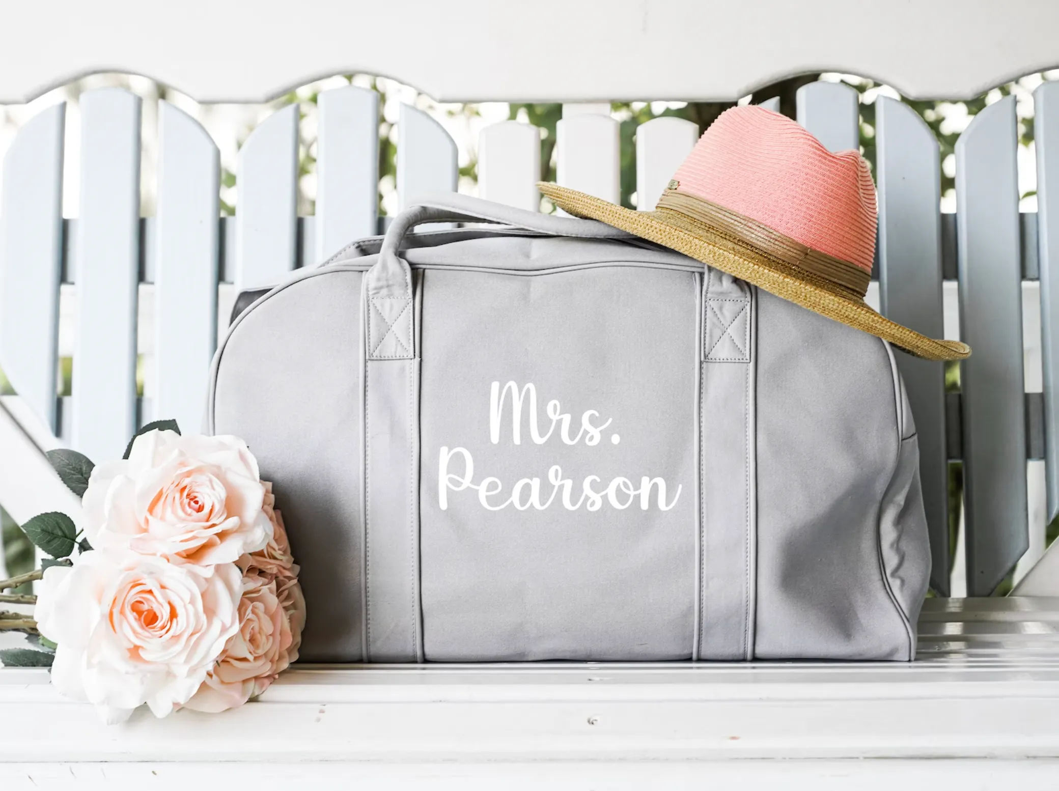 Personalized Bridal Weekender Bag