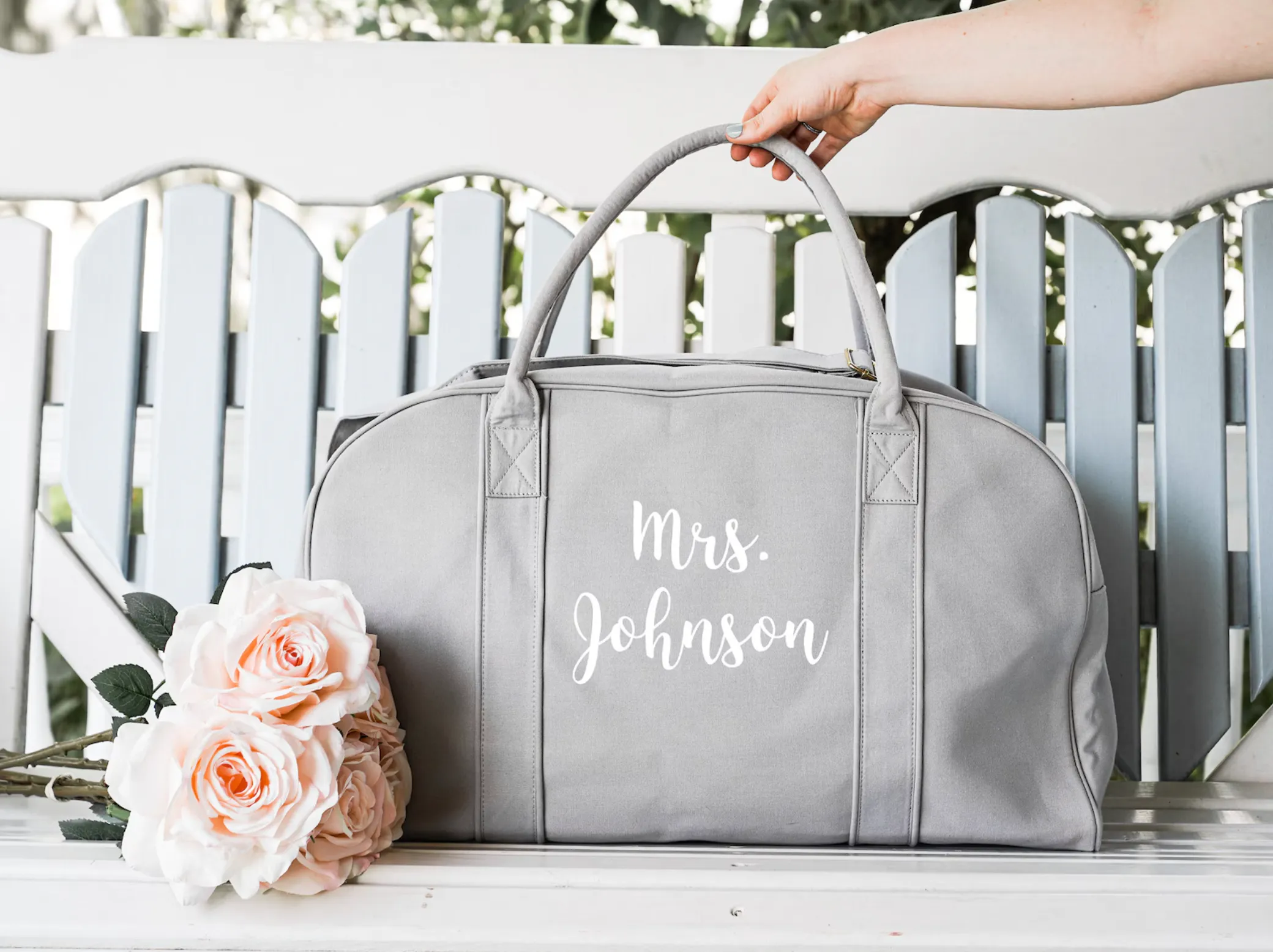 Personalized Bridal Weekender Bag