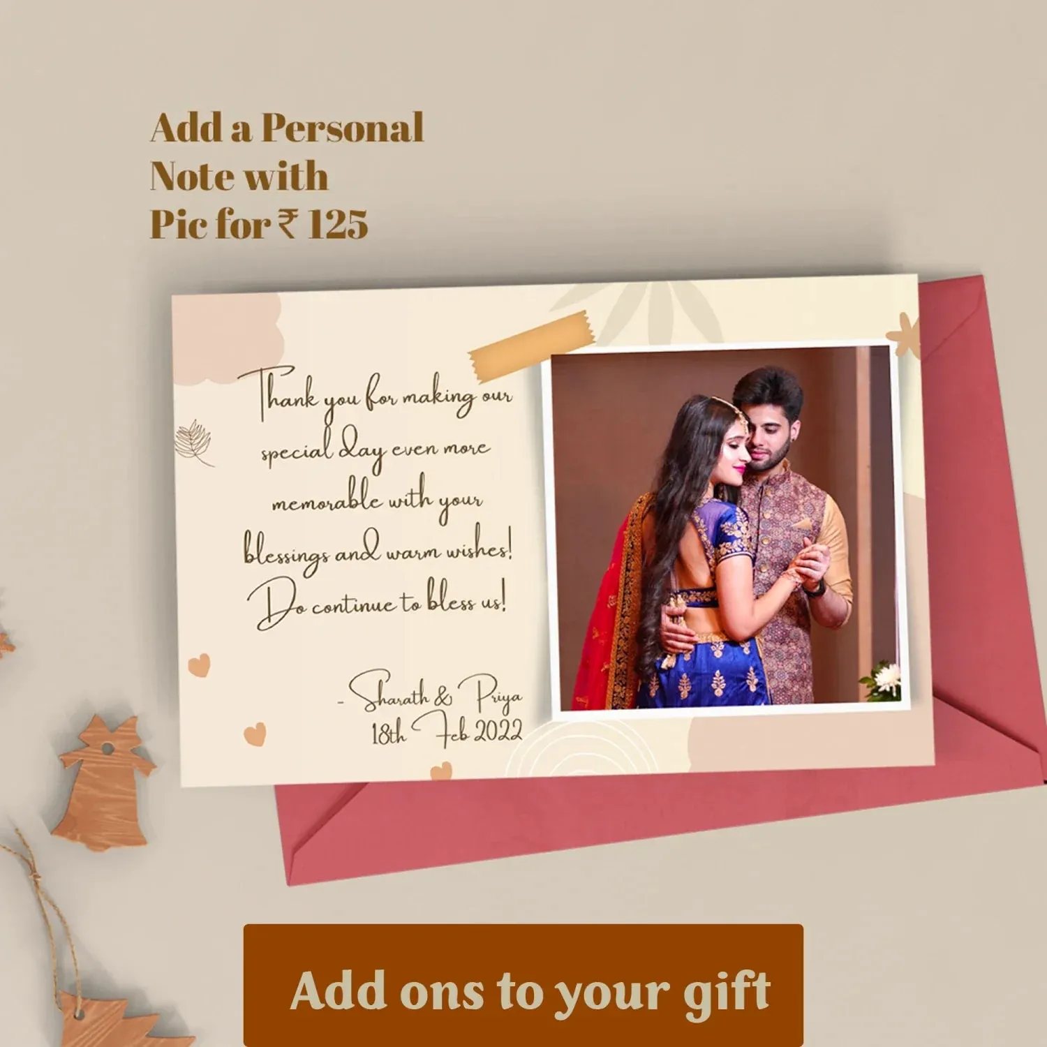 Personalized Couple's Combo : Mini Makeup Kit & Men's Wallet-Tan