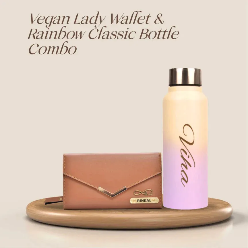 Personalized Lady Wallet with Classic Bottle 2.0 - Tan