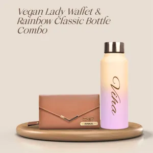 Personalized Lady Wallet with Classic Bottle 2.0 - Tan
