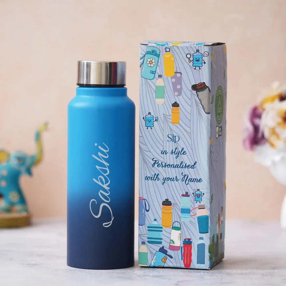 Personalized Perfect Water Bottle and Eyewear Case - Black
