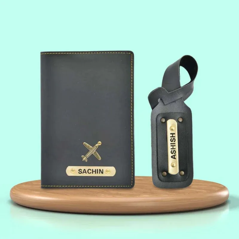 Personalized Unisex 2 Pcs Traveler Combo - GREY