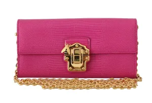 Pink Leather LUCIA Clutch Shoulder Purse