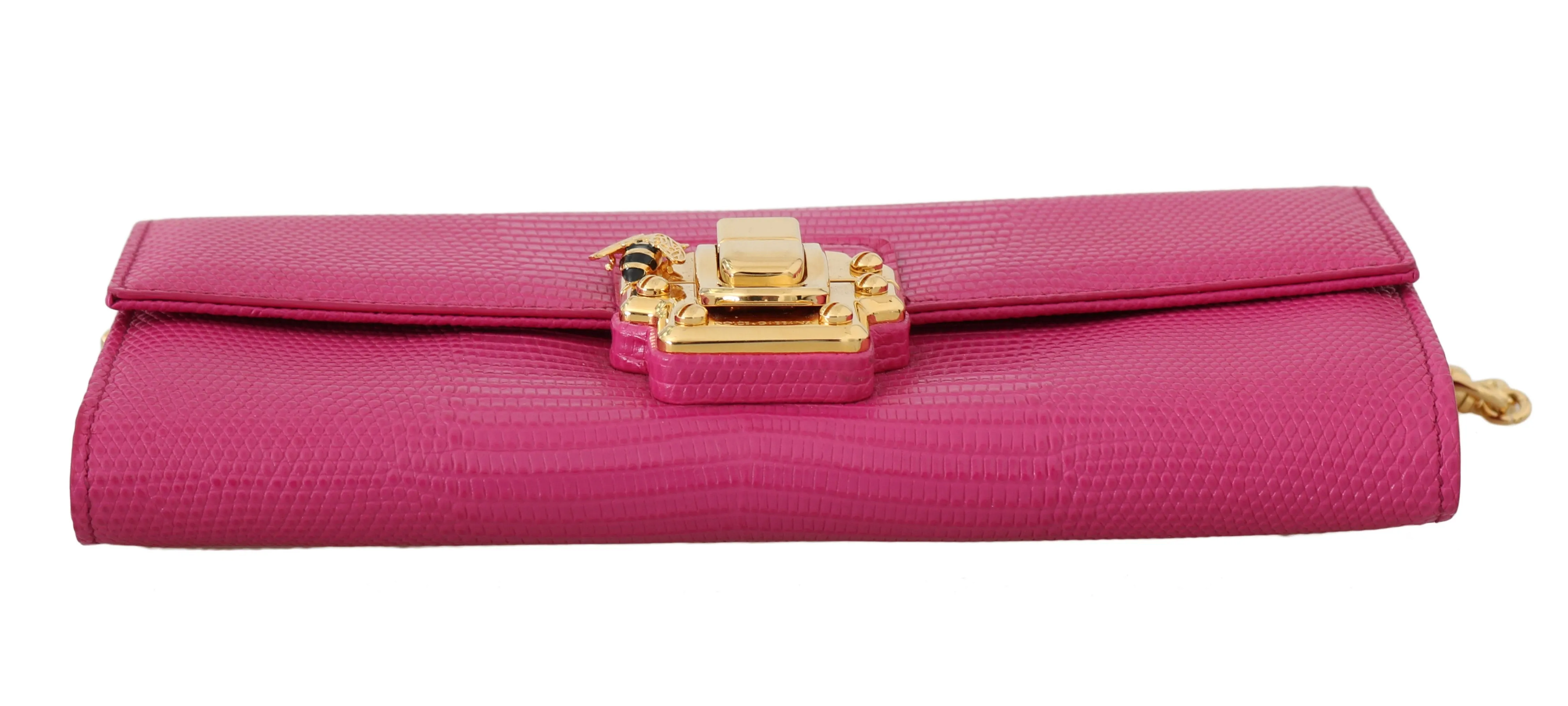 Pink Leather LUCIA Clutch Shoulder Purse
