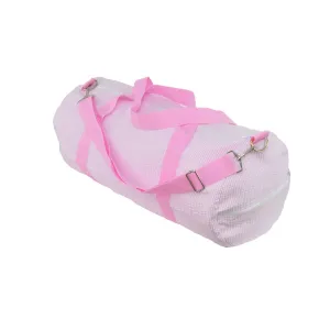 Pink Seersucker Weekender Duffle