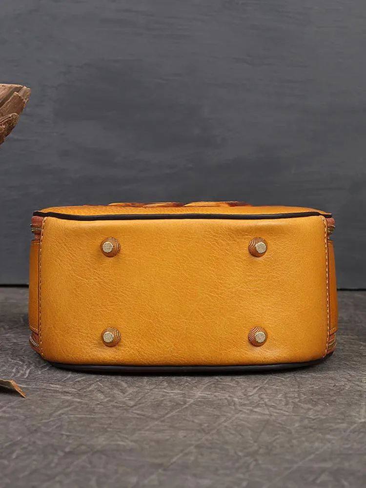 Playful Rabbit Embossed Leather Crossbody Bag