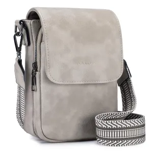 POIUGOYA Small Crossbody Bags for Women Trendy,Leather Triple Compartment Cell Phone Crossbody Wallet Purses with Card Slots