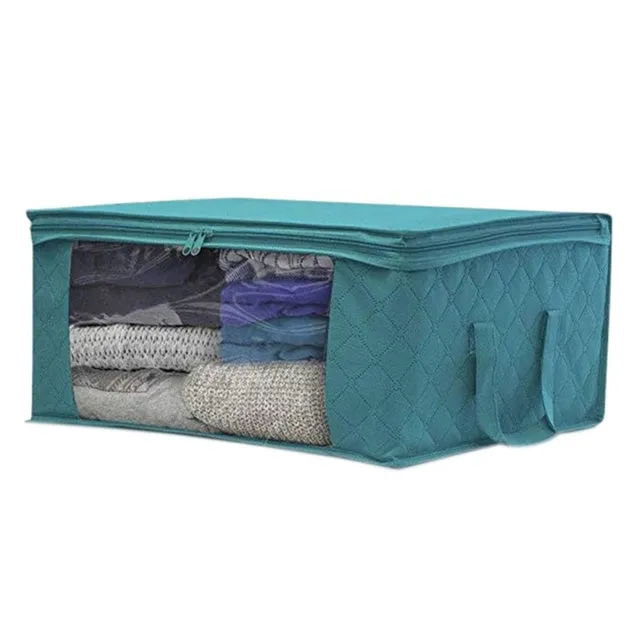 Portable Quilted Non-Woven Clothing Storage Bag Organizer