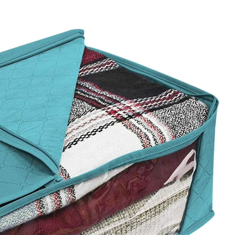 Portable Quilted Non-Woven Clothing Storage Bag Organizer