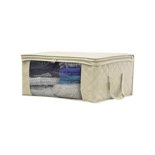 Portable Quilted Non-Woven Clothing Storage Bag Organizer