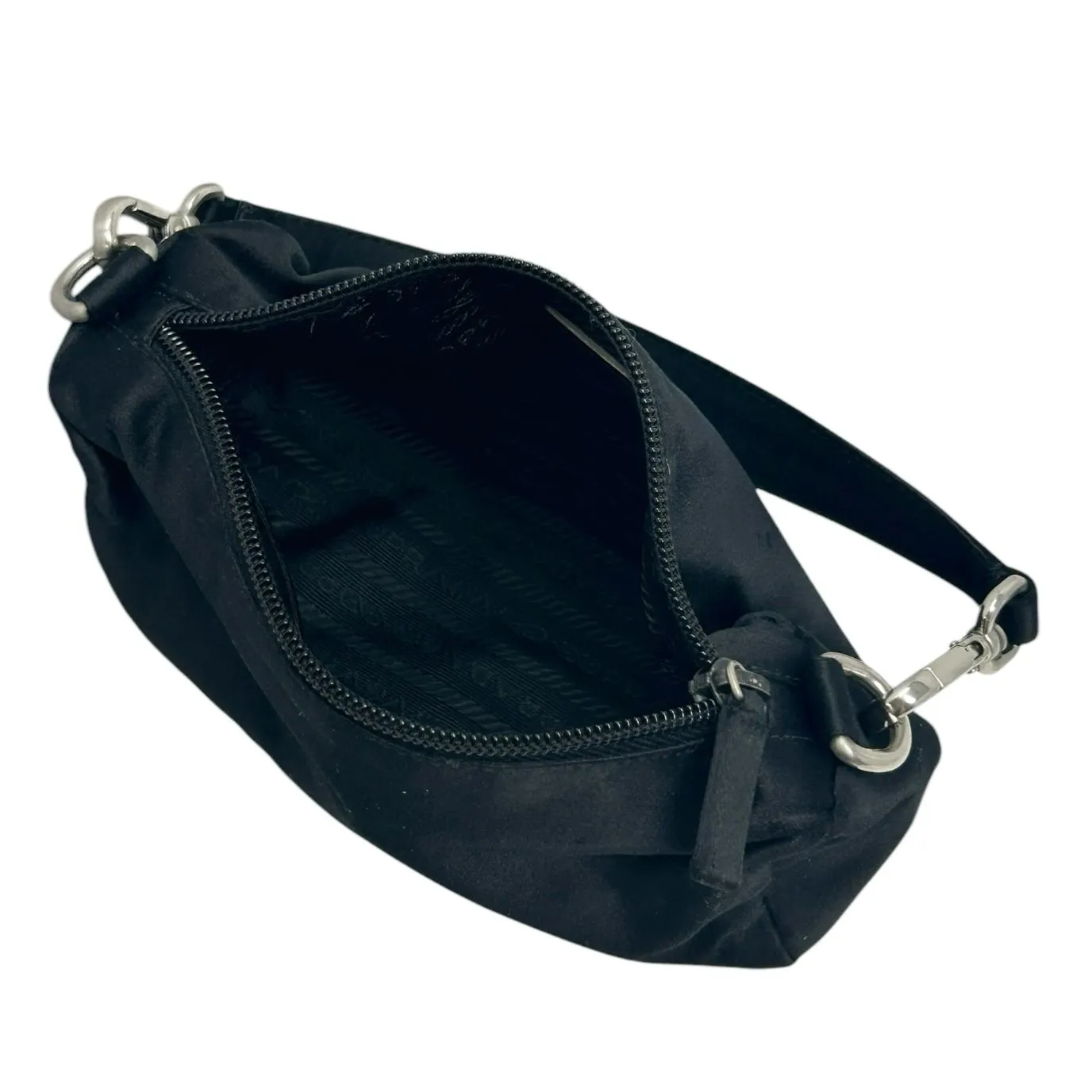 Prada Black Satin Mini Top Handle Bag