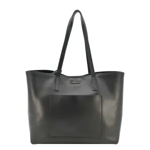 PRADA City Large Calf Leather Shopping Tote Shoulder Bag Black