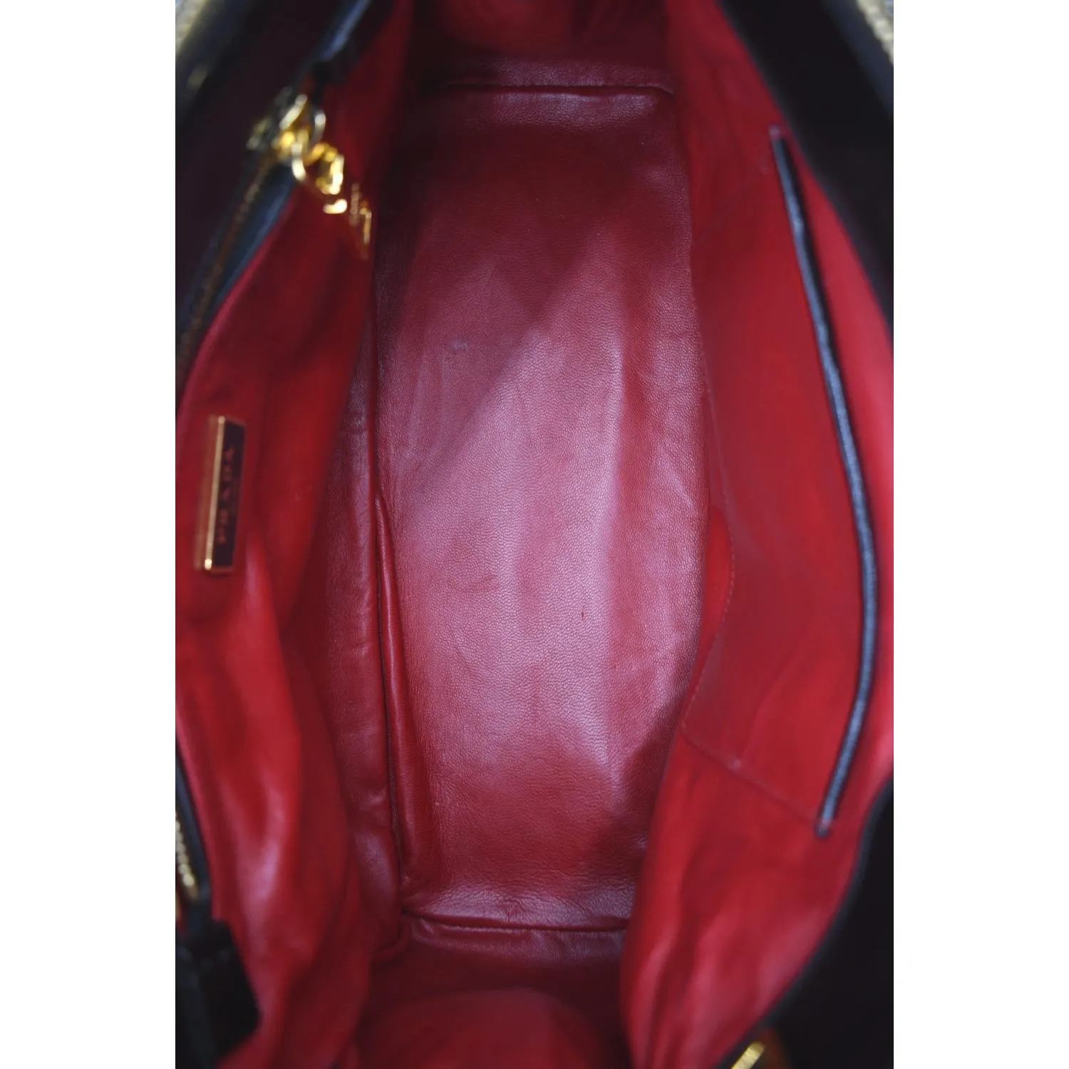 PRADA Double Zip Patent Leather Shoulder Bag Black B1801N
