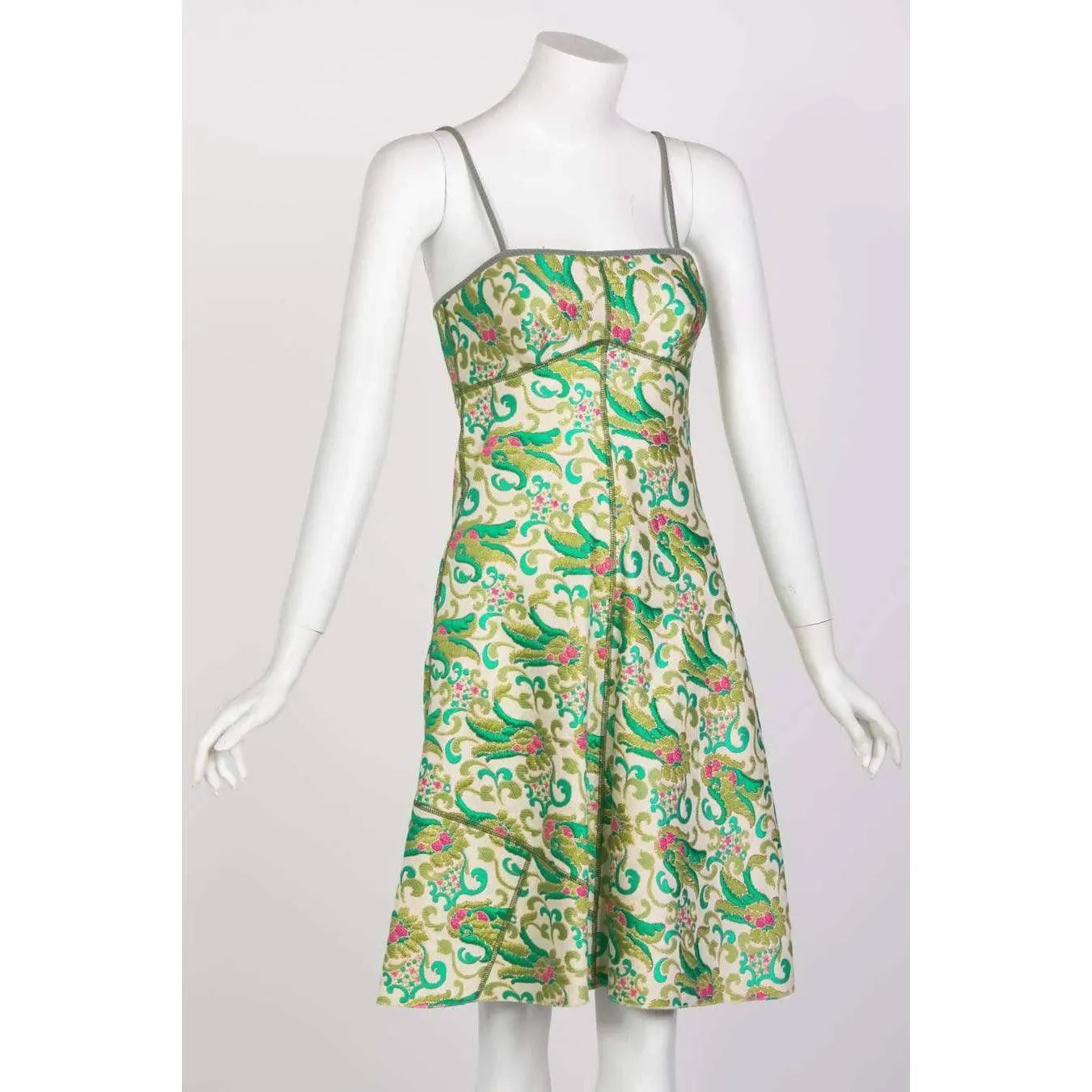 PRADA Green Spring 2003 Sleeveless Dress | US 2 - IT 38