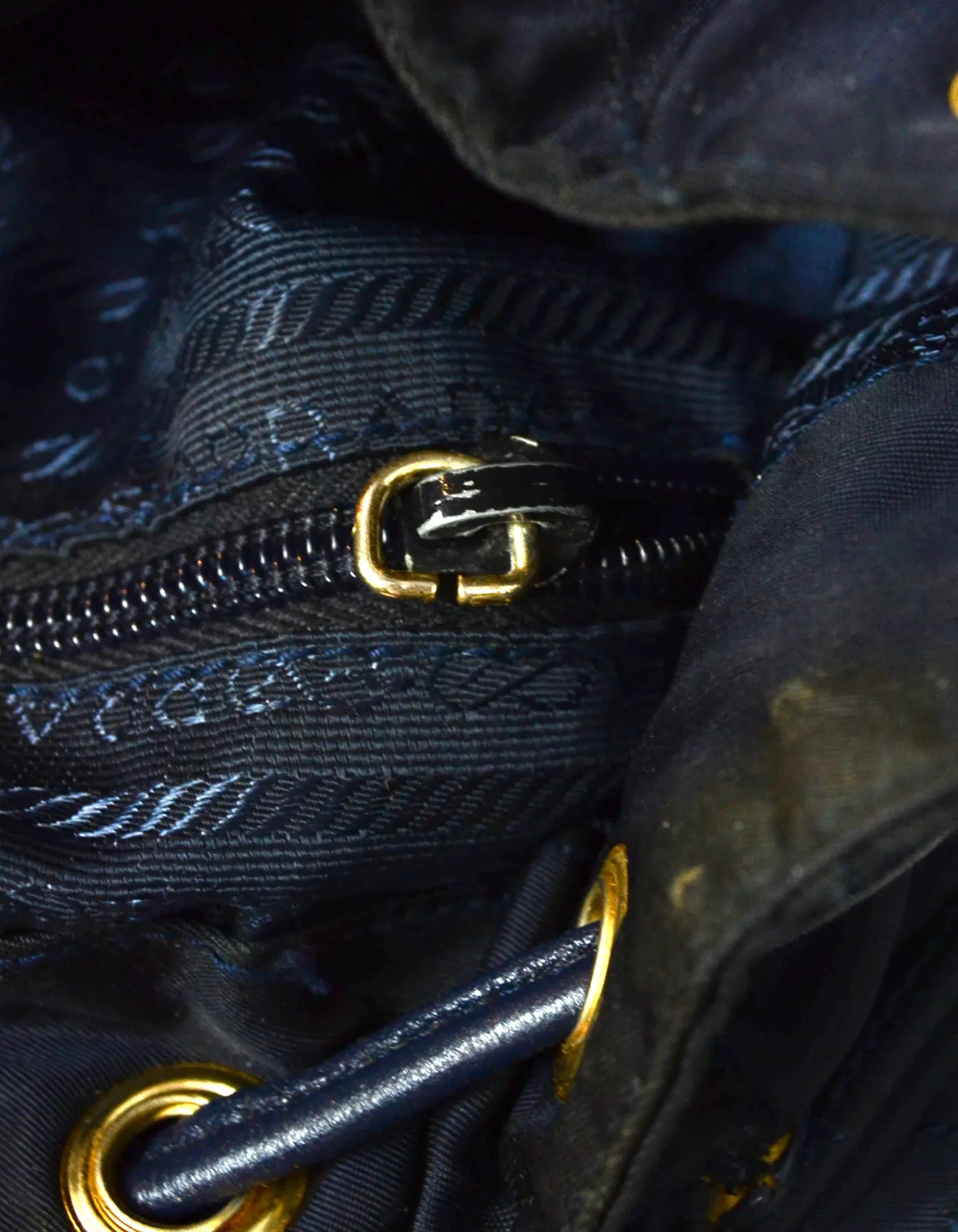 Prada Navy Nylon Quilted Backpack Bag
