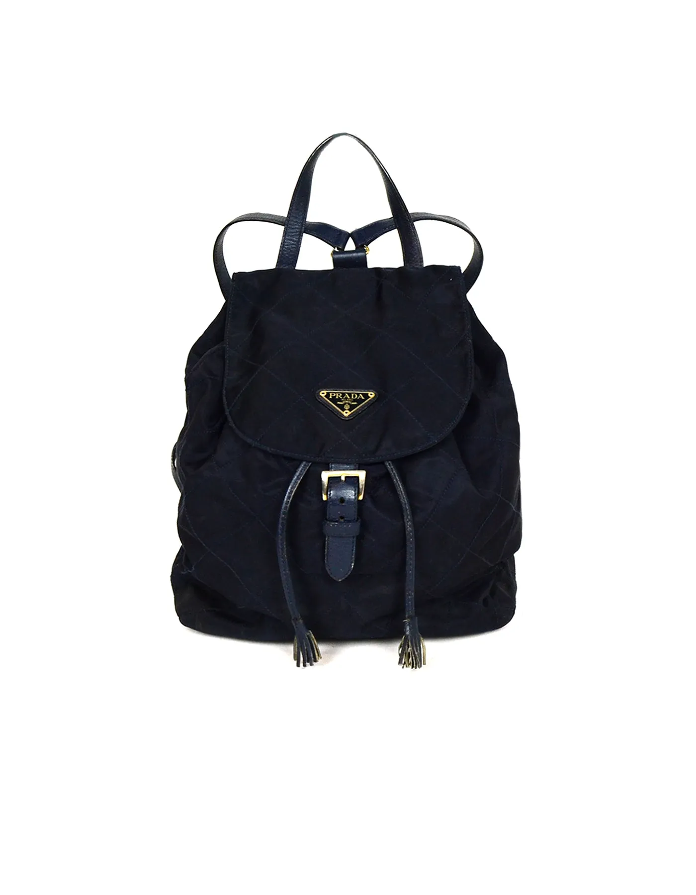 Prada Navy Nylon Quilted Backpack Bag