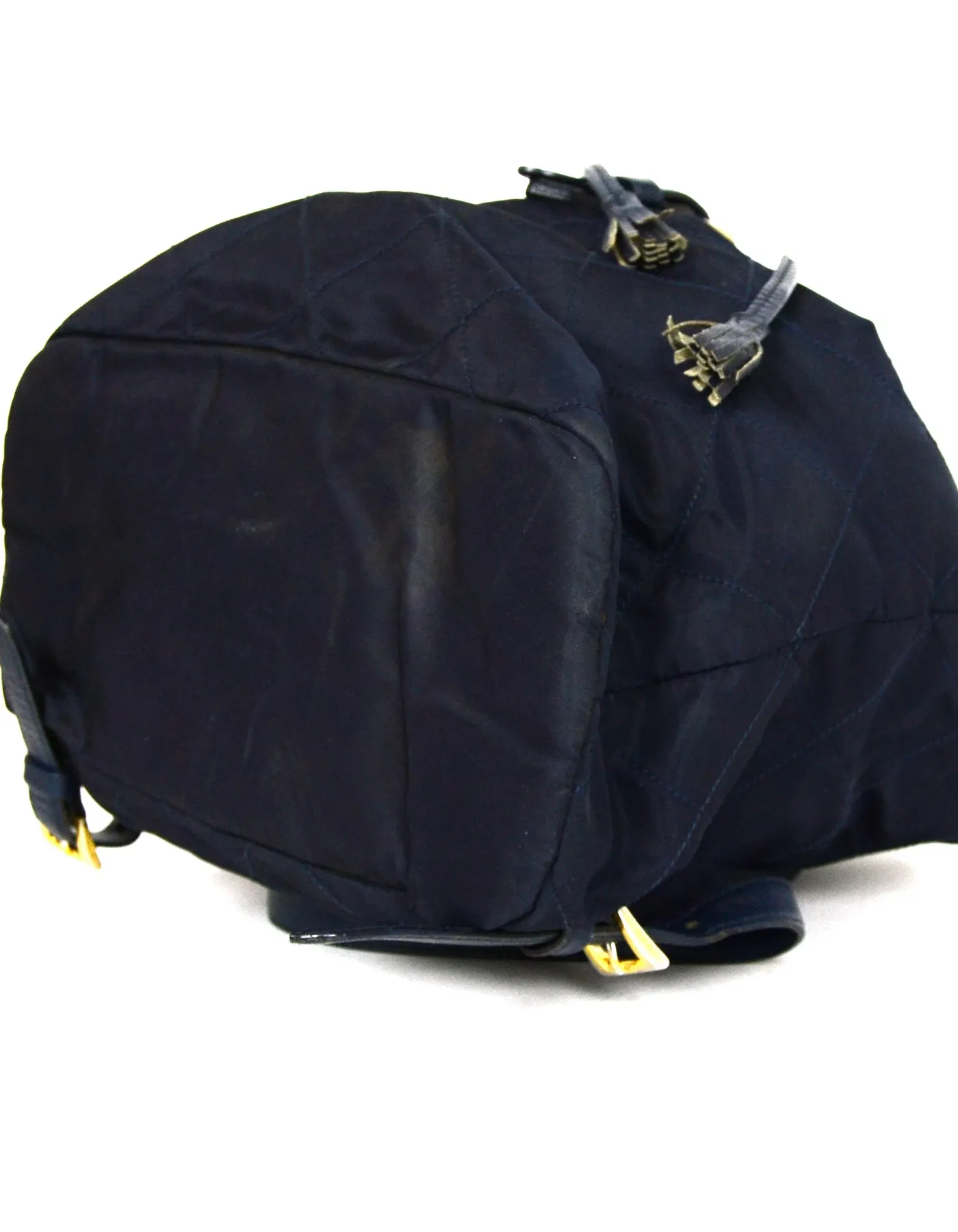 Prada Navy Nylon Quilted Backpack Bag