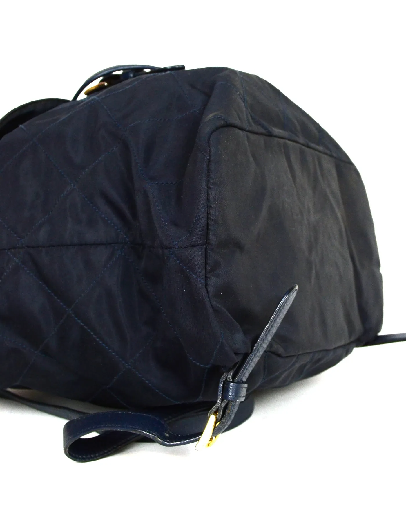 Prada Navy Nylon Quilted Backpack Bag