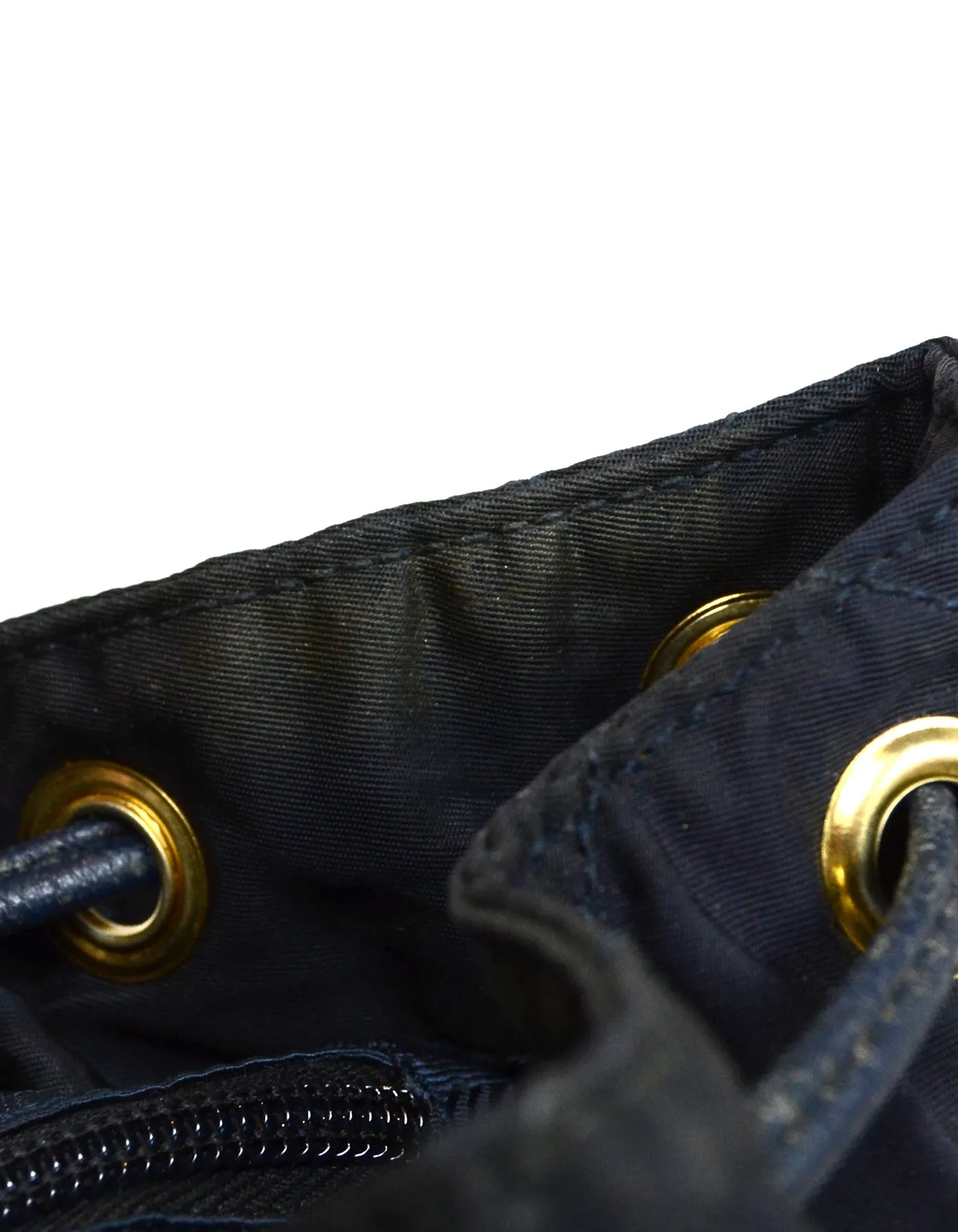 Prada Navy Nylon Quilted Backpack Bag