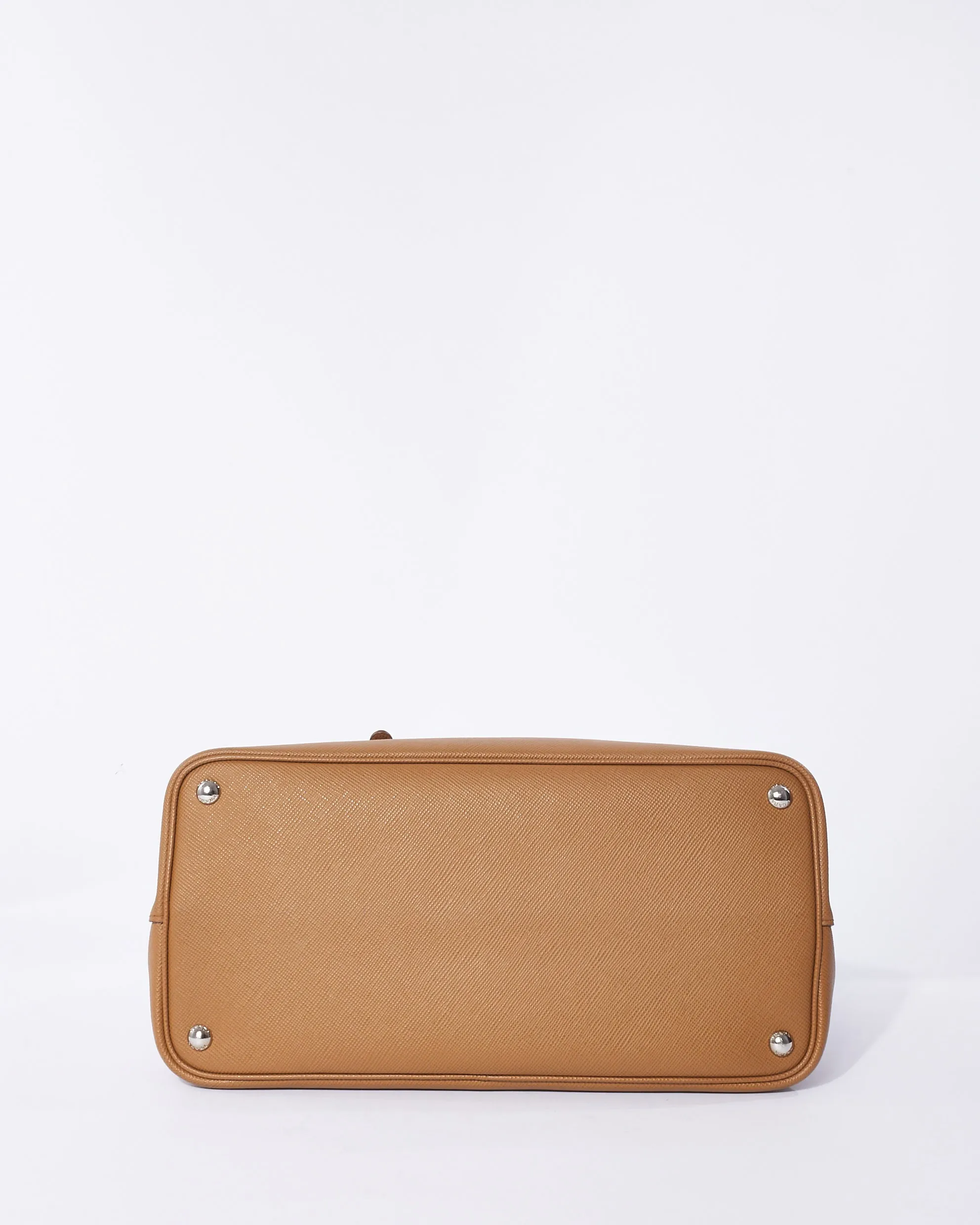 Prada Tan Saffiano Leather Double Medium Convertible Tote Bag